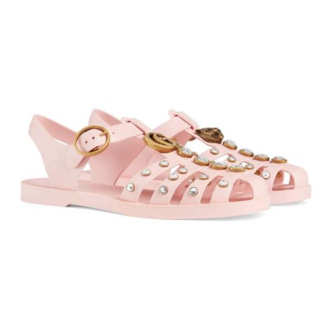 gucci pink plastic sandals|Gucci closed toe sandals.